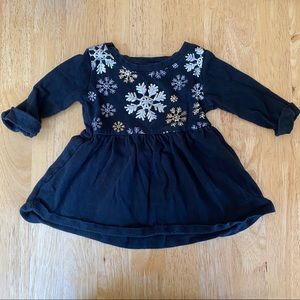 ❌SOLD! Cat & Jack Black Sparkly Snowflake Dress Sparkle